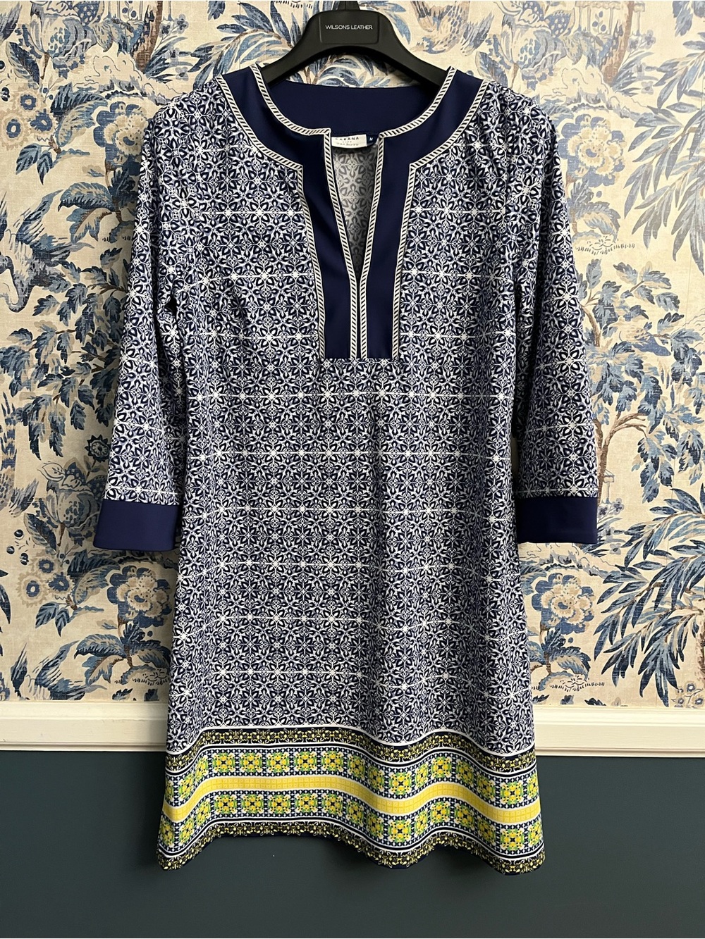 Cabana Life by Talbots Navy Tunic with White Patterned Lining